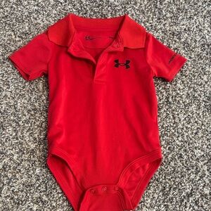 Under Armour Red Polo One-Piece Bodysuit for Kids